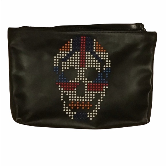 Rare Alexander McQueen Union Jack studded pouch - Picture 1 of 6